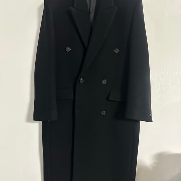  누아클레 더블 롱코트 블랙 L 새상품 