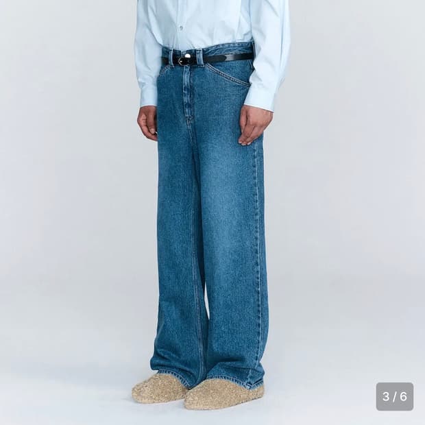 [L] 호이테(HEUTE) 워시드 데님 - 2회 착용, 실루엣 예술인 극