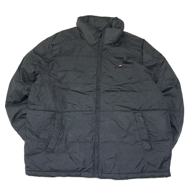 CL399 XL 타미힐피거 90s 나일론 퀼팅 블랙 자켓 아우터
