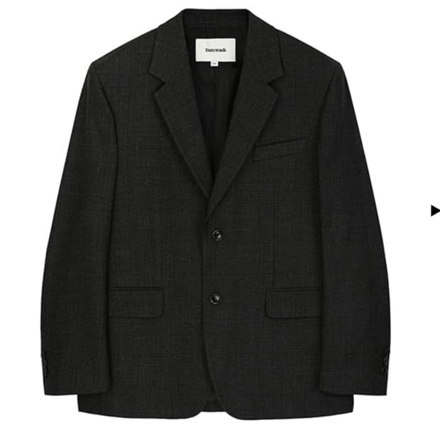 토니웩 시그니처2 버튼 블레이저 차콜 그레이 체크 L