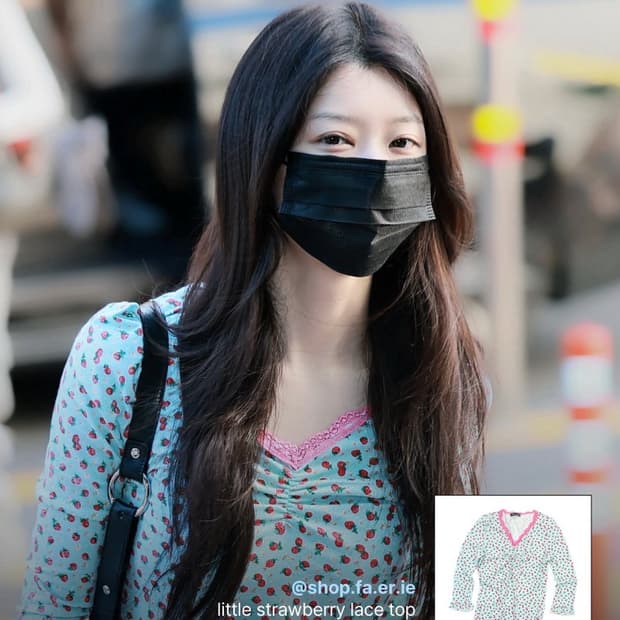 샵페어리 little strawberry lace top mint