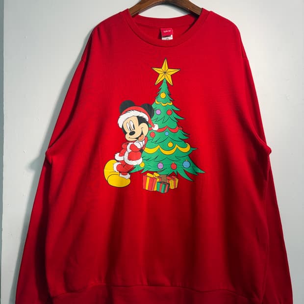 [L] U.S.A. 디즈니 미키마우스 크리스마스 맨투맨 스웻셔츠 L