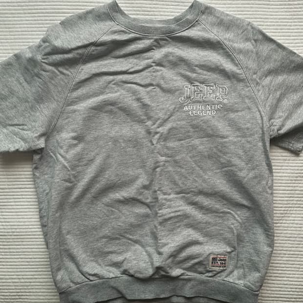 Jeep 반팔 맨투맨 티셔츠 그레이