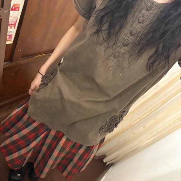 jpn vintage khaki mini one-piece