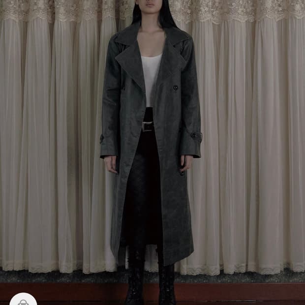 품절 원가양도 보헤미안 서울 보헴서 코튼 스웨이드 트렌치 코트 브라운