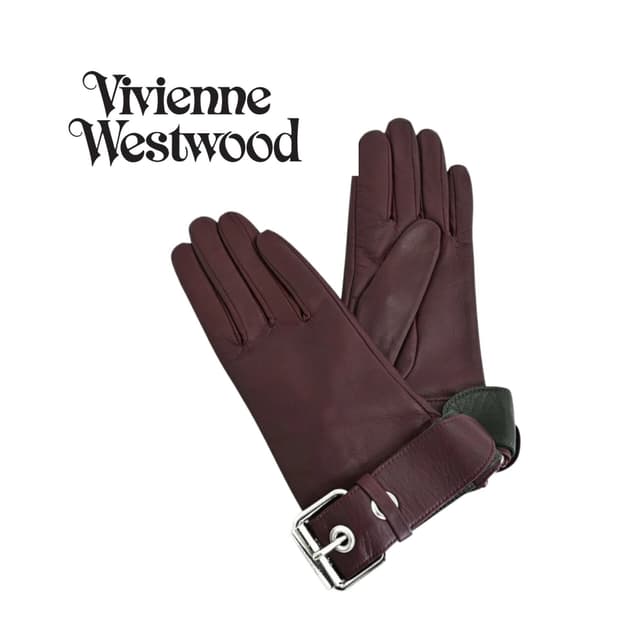 비비안 웨스트우드 양가죽 벨트 장갑 / 버건디 (새상품)