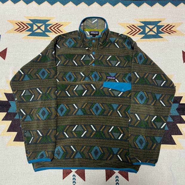 파타고니아 신칠라 아즈텍 패턴 스냅티 M