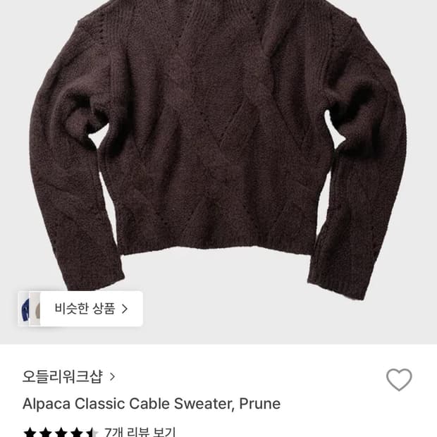 오들리워크샵 니트 새상품