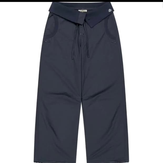 COYSEIO 코이세이오 플로우 폴드 팬츠 네이비 0사이즈