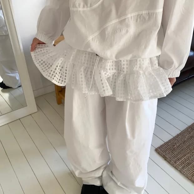 Black) CRUMBLE LAYERED SKIRT