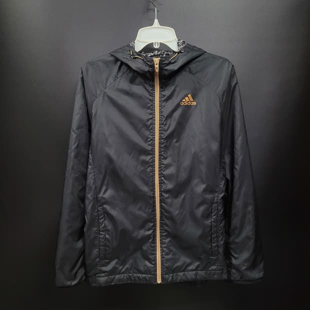 아디다스 후드 블랙골드 바람막이 집업 자켓