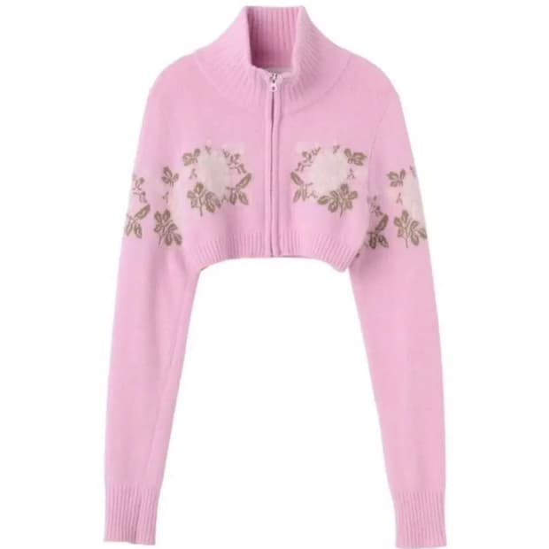 스컬프터 앙고라 크롭 집업