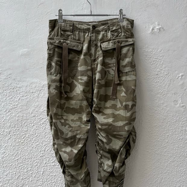 빈티지 카모 카프리팬츠