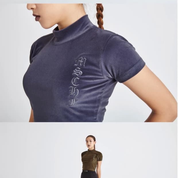 MISCHIEF 미스치프 16FW 핏티트 벨루아 크롭탑 크림핑크 새제품