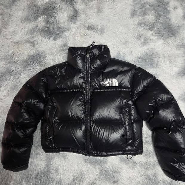 노스페이스 블랙 눕시 숏패딩 M