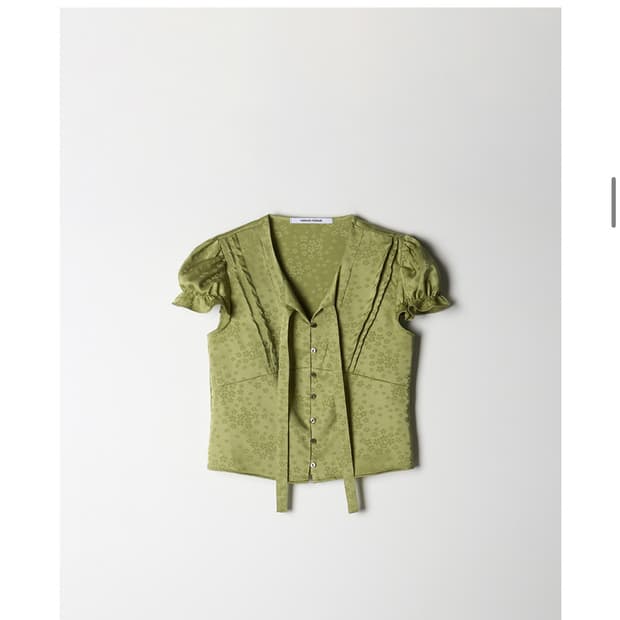 호쿠스포쿠스 타이 블라우스 올리브 그린
