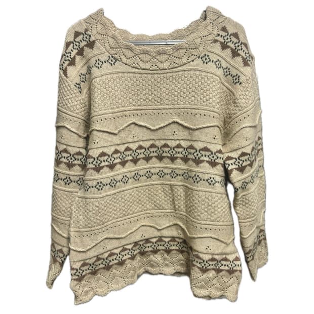 빈티지 모리걸 패턴 8부 니트