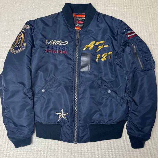 (S) Schott 쇼트 MA-1 블루종 자켓