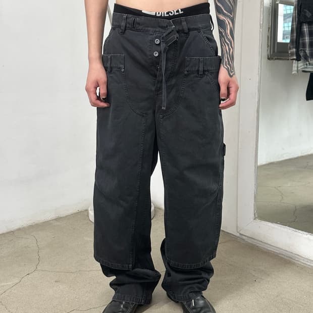 S)032C 더블 시프트 카펜터 와이드 팬츠