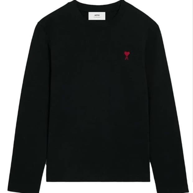 🔥[새상품/QR정품]🔥아미 롱 슬리브 스몰로고 블랙,그레이, 화이트