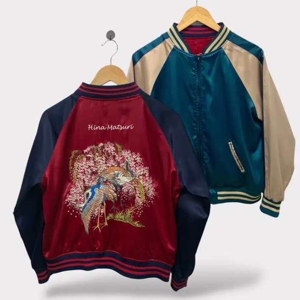 자라 ZARA 리버시블 빈티지 스카쟌 봄버점퍼 M