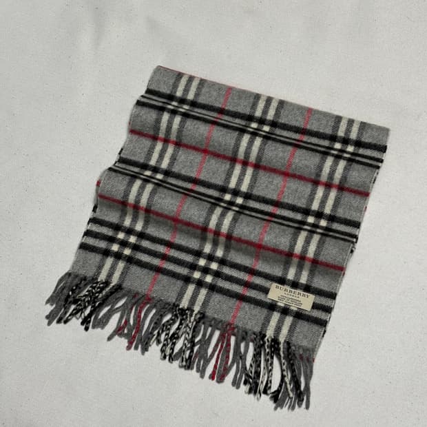 OS 버버리 캐시미어 그레이 노바체크 런던 머플러