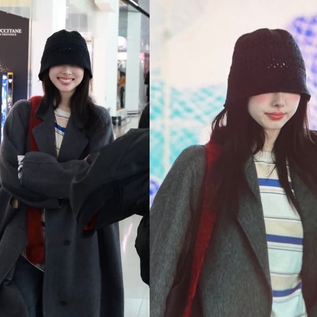 나연착용) 퍼버즈 크로셰 니트 버킷 햇 블랙