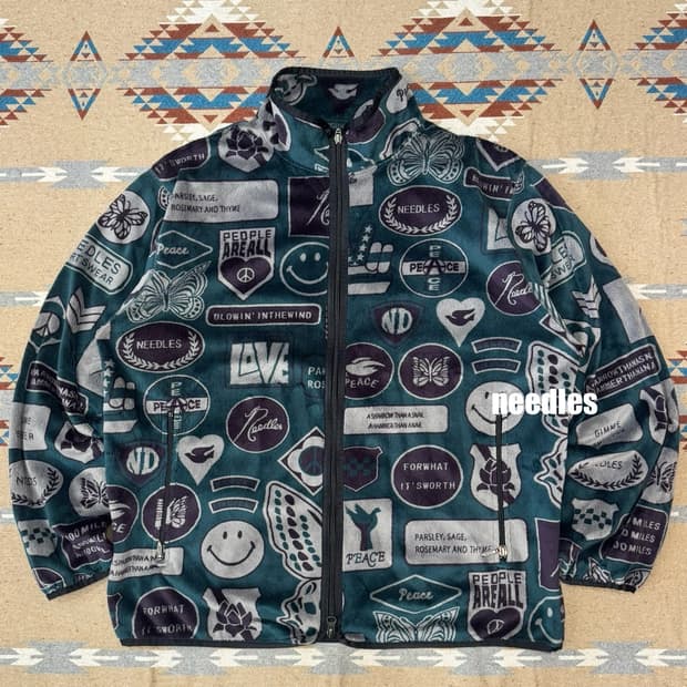 [M][100] 니들스 스포츠 웨어 패치워크 파이핑 플리스 자켓