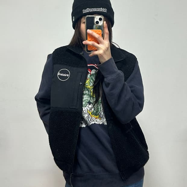 디스이즈네버댓 써클로고 뽀글이 플리스 집업 베스트