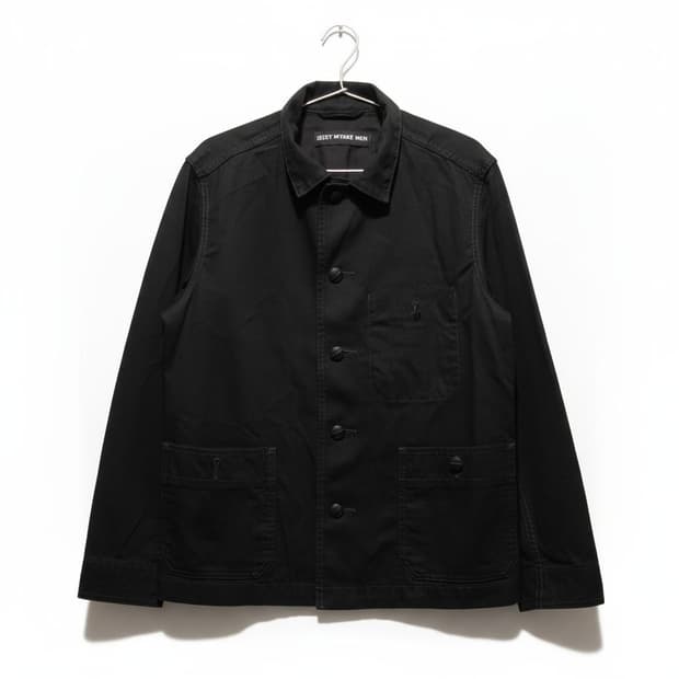 이세이미야케 맨 블랙커버올 자켓L