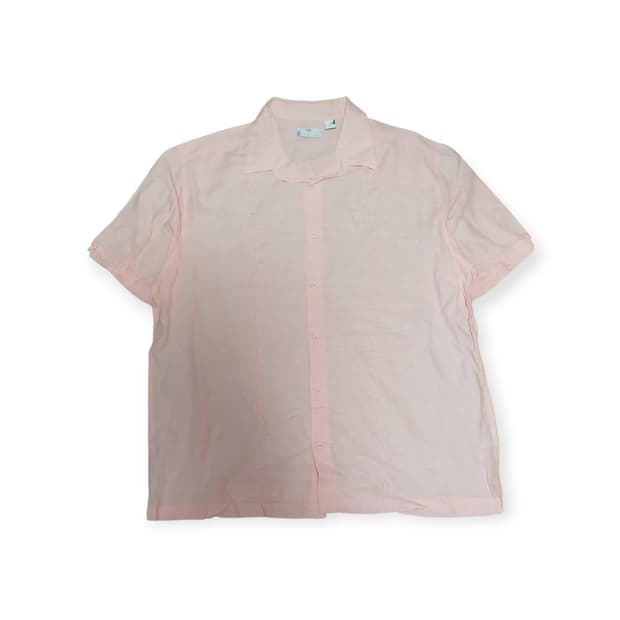 Cafe luna 자수 디테일 린넨 반팔 셔츠