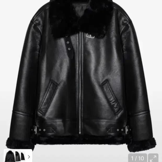 레프트서울 에비에이터 B-3 무스탕 자켓 블랙