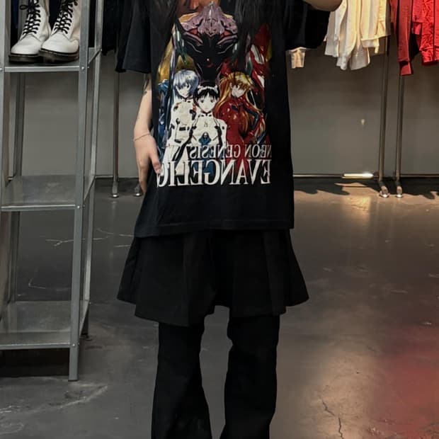 빈티지 에반게리온 그래픽 반팔 A3715