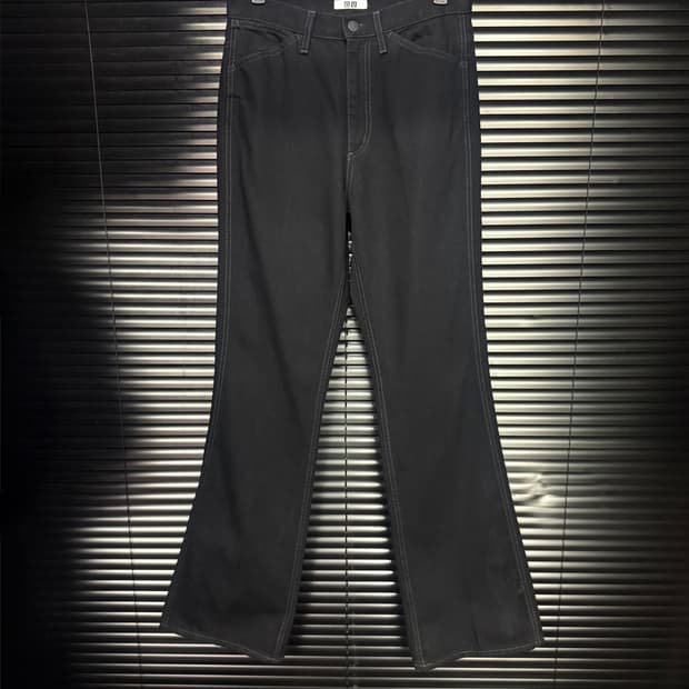 유니클로U 르메르 와이드핏 컬러진 블랙 데님 부츠컷 25 세미 와이드팬츠