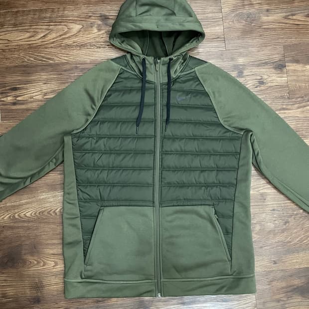 나이키 써마 윈터라이즈 풀집 후드 집업 자켓 카키