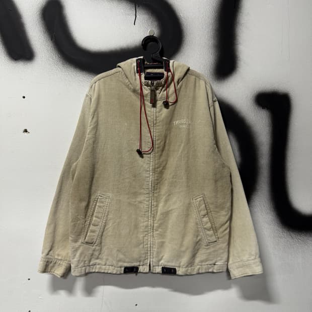 썰스데이아일랜드 코듀로이 골덴 집업 후드 자켓