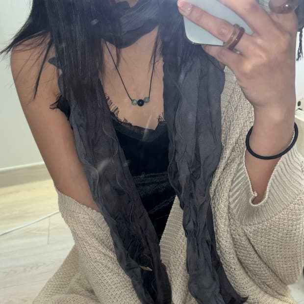 오리엔탈 투톤 큐빅 머플러