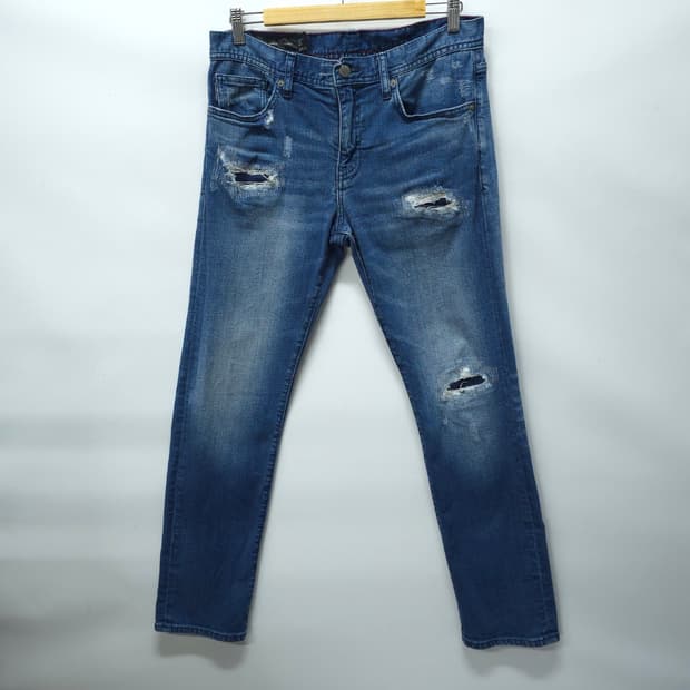 알마니(A|X) 덧댐 중청 워싱 청바지 ( 31~33 )