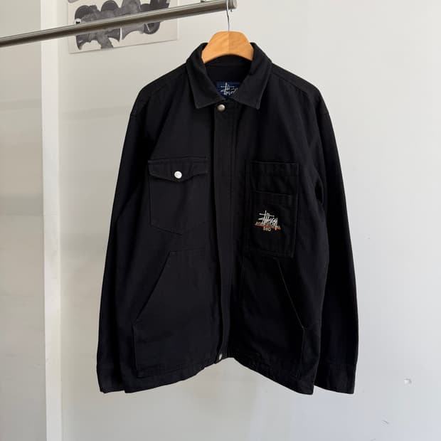 90s STUSSY 헤링본 코튼 자켓