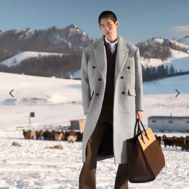 STU 다트 포켓 더블 코트 그레이 M사이즈