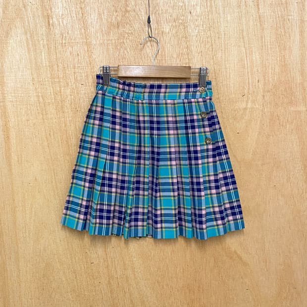 VTG kitch check skirt 일본 빈티지 키치 체크 스커트