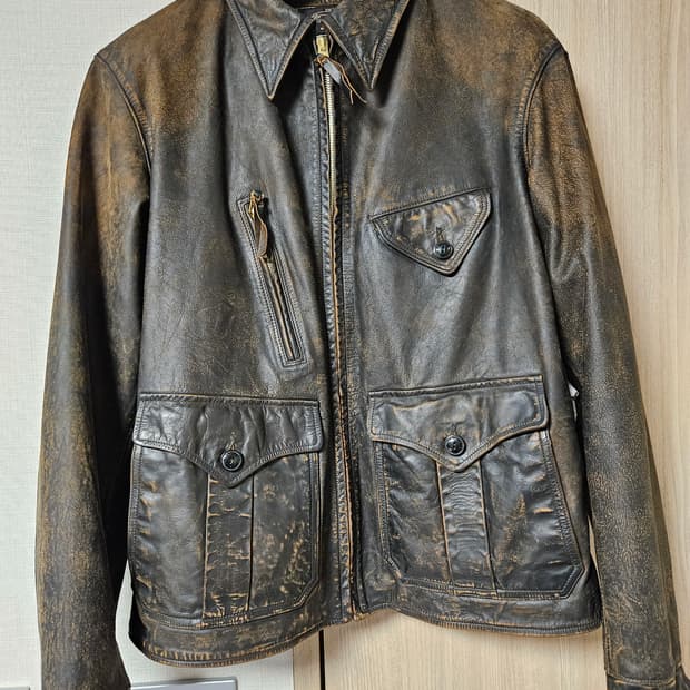 Rrl 더블알엘 구형 뉴스보이 레더 자켓 