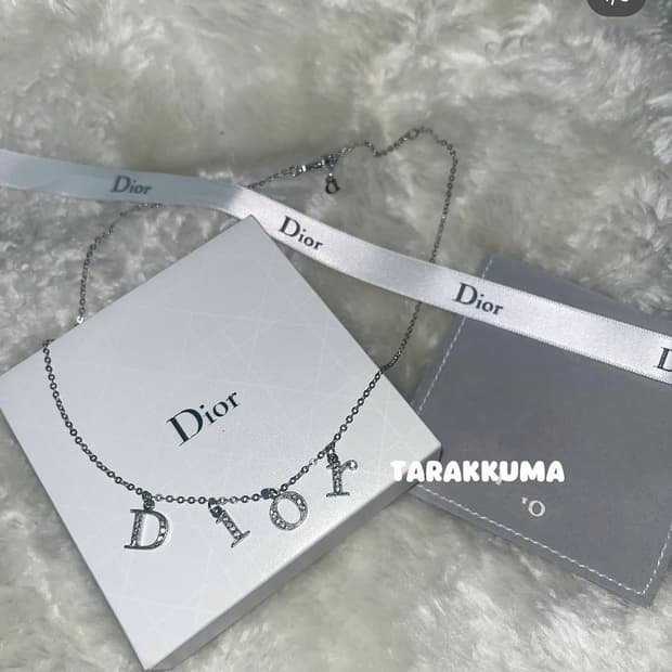 빈티지 디올 Dior 레터링 레볼루션 큐빅 보석 목걸이
