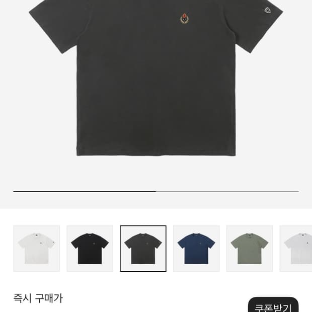 [L] 헤리티지 플로스 크레스트 20s 컴팩트 얀 티셔츠 차콜