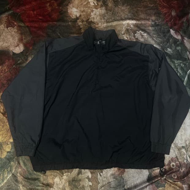 나이키 빈티지 올드스쿨 스우시 핸드로고 블랙반집업 XL