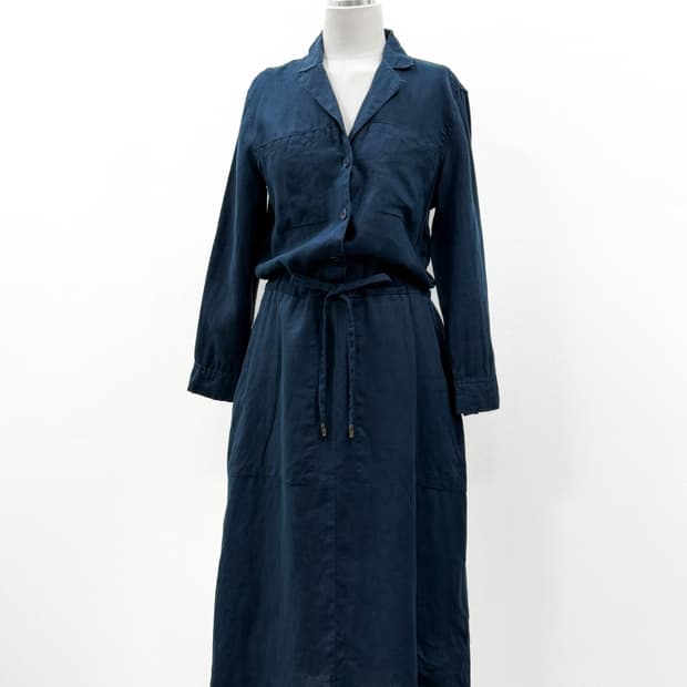 도나카란 뉴욕 네이비 스트링 셔츠 원피스