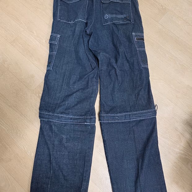 후부 투웨이 데님 카고 팬츠 32