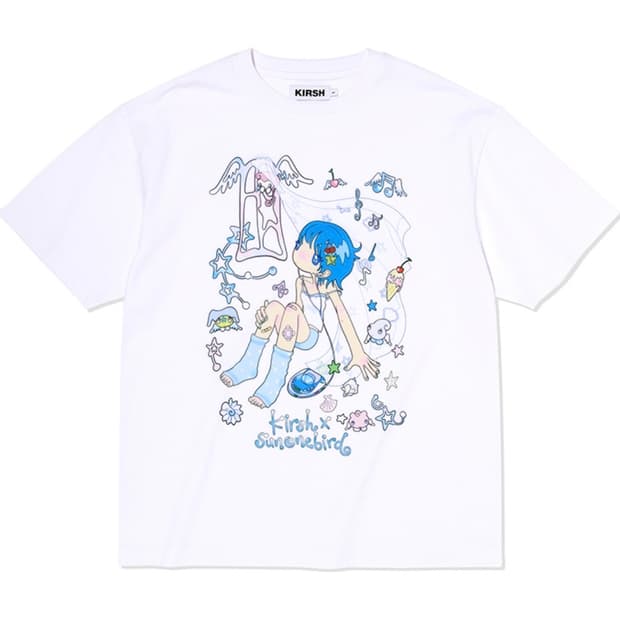 키르시 X 썬원버드 메인 그래픽 빅 오버 사이즈 티셔츠 화이트