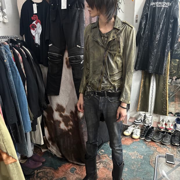 TTF✳️2010s/s 발망 데카르넹 송아지 레더 자켓 런웨이피스
