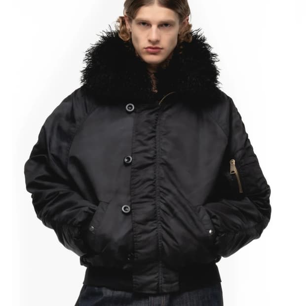 노페이스스튜디오 퍼 봄버 재킷 L